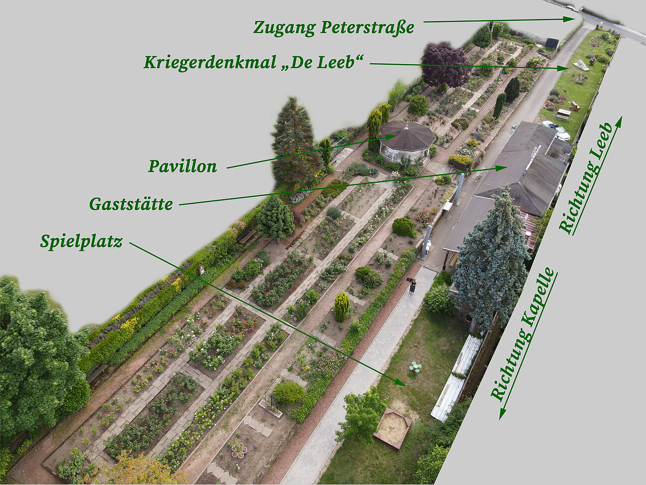 Luftbild des Rosengarten Wemmetsweiler